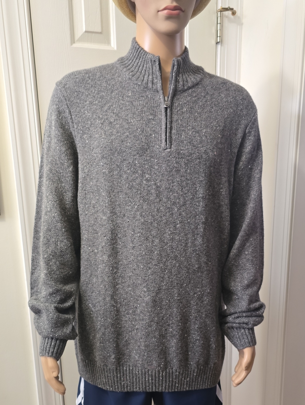 SONOMA BRAND MEN'S BIG & TALL GRAY PULLOVER QUARTER ZIP SWEATER SIZE 2XLT